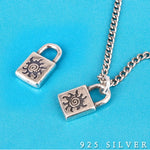 SPD.0082// 925 Silver Antique Sun Lock Pendant, 1pc / PO51