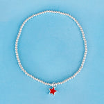 SPD.0087// 925 Silver Epoxy Star Pendant, 1pc / PO56