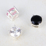 SPD.0095// 925 Silver 4 Angle 5.6mm Cubic Pendant, 1pc / PO65