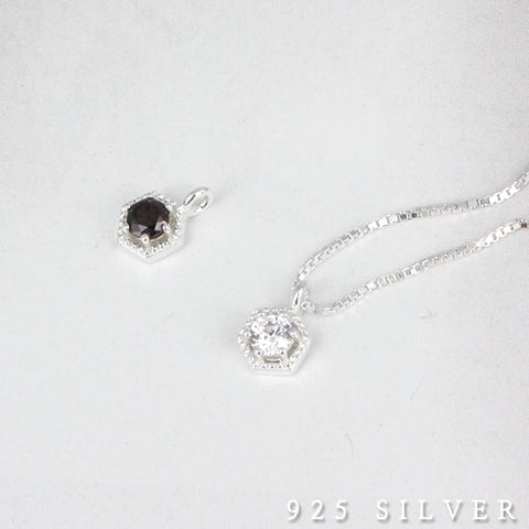 SPD.0097// 925 Silver 6 Angle 5mm Cubic Pendant, 1pc / PO72