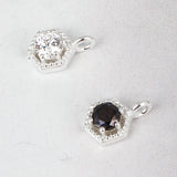SPD.0097// 925 Silver 6 Angle 5mm Cubic Pendant, 1pc / PO72