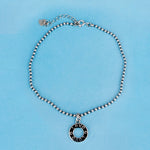 SPD.0104// 925 Silver Antique Circle Love Pendant, 1pc / PO85