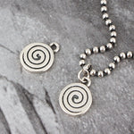 SPD.0107// 925 Silver Antique Pinwheel Pendant, 1pc / PO87