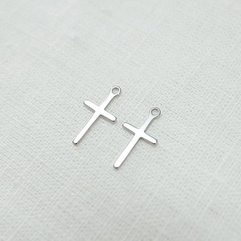 SG.055 // Cross Surgical Steel Pendant, 2 Pc