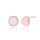 [ 925 Sterling silver ] Rose Quartz Stone Earring