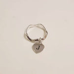 [ 925 Sterling silver ] Wave Initial J Silver Ring