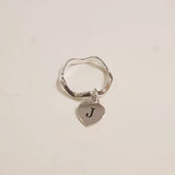 [ 925 Sterling silver ] Wave Initial J Silver Ring