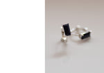 [ 925 Sterling silver ] Black Baguette One-Touch Earring