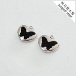 SG.064 // Surgical Steel Black Butterfly Pendant , 2 Pc [5-6534-01]