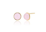 [ 925 Sterling silver ] Rose Quartz Stone Earring