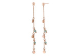 [ 925 Sterling silver ] Rectangle Beads Long Drop Earring