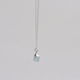 [ 925 Sterling silver ] Aqua Marin Natural Stone Rough Jewel Necklace