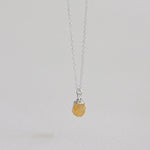 [ 925 Sterling silver ] Citrine Natural Stone Rough Jewel Necklace