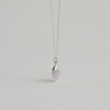 [ 925 Sterling silver ] Rose Quartz Natural Stone Rough Jewel Necklace