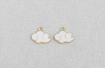 P-SS-1486 // White Cloud Single Ring Pendant, Jewelry Supplies, Jewelry Making, Gold Plated, 2PS