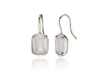 [ 925 Sterling silver ] White Rectangle Hook  Earring