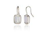 [ 925 Sterling silver ] White Rectangle Hook  Earring