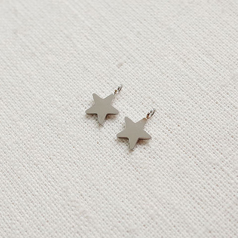 SG.042 // Tiny Mini Star Surgical Steel Pendant, 2 Pc