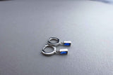 [ 925 Sterling silver ] Blue Cubic Point Silver Earring