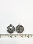 SG.114 // Surgical Steel Italian Coin Pendant , 2 Pc