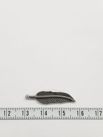 SG.164 // Surgical Steel Feather Pendant, 2 Pc