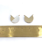 PD.1910 // White Shell Connector Pendant, mother-of-pearl Pendant, 1 Pc