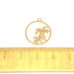 PD.1914 // Round Palm Tree  Pendant, 2 Pc