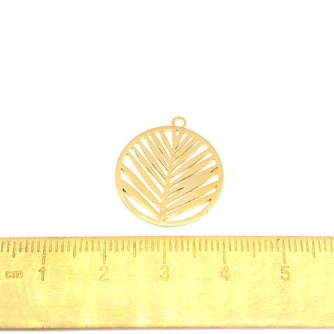 PD.1912 // Round Tree Leaf Pendant, 2 Pc