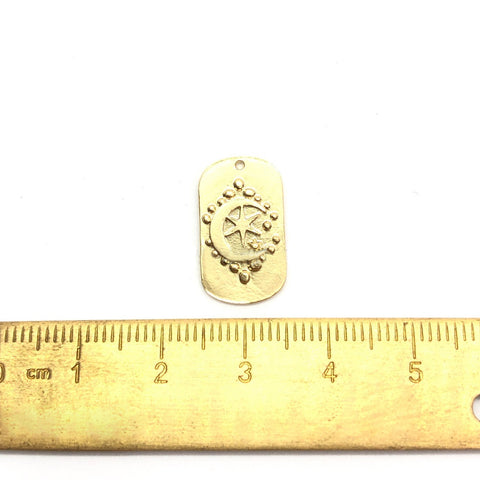 PD.1991 // Rectangular Moon & Star Pendant, 2 Pc