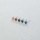 ER.496 // 5mm Mini Cubic Ear Post, 2 Pc