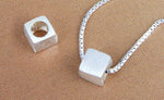 SPD.0013 // 925 Silver Mini Square Cube Pendant, 1pc / PO361