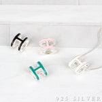 SPD.0090// 925 Silver "H" Circle Epoxy Pendant, 1pc / PO66