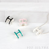 SPD.0090// 925 Silver "H" Circle Epoxy Pendant, 1pc / PO66