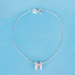 SPD.0090// 925 Silver "H" Circle Epoxy Pendant, 1pc / PO66