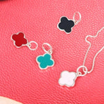 SPD.0091// 925 Silver Epoxy Clover Pendant, 1pc / PO68