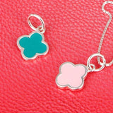 SPD.0091// 925 Silver Epoxy Clover Pendant, 1pc / PO68