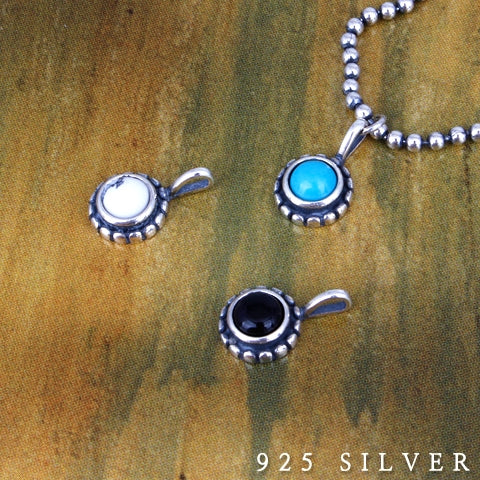 SPD.0094// 925 Silver Antique Turquie Stone Pendant, 1pc / PO69