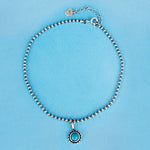 SPD.0094// 925 Silver Antique Turquie Stone Pendant, 1pc / PO69