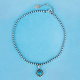 SPD.0094// 925 Silver Antique Turquie Stone Pendant, 1pc / PO69