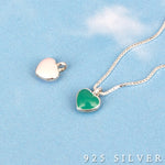 SPD.0092// 925 Silver Chubby Epoxy Heart Pendant, 1pc / PO70