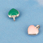 SPD.0092// 925 Silver Chubby Epoxy Heart Pendant, 1pc / PO70