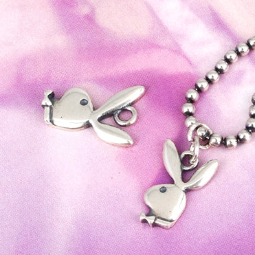 SPD.0113// 925 Silver Antique Playboy Rabbit Pendant, 1pc / PO95